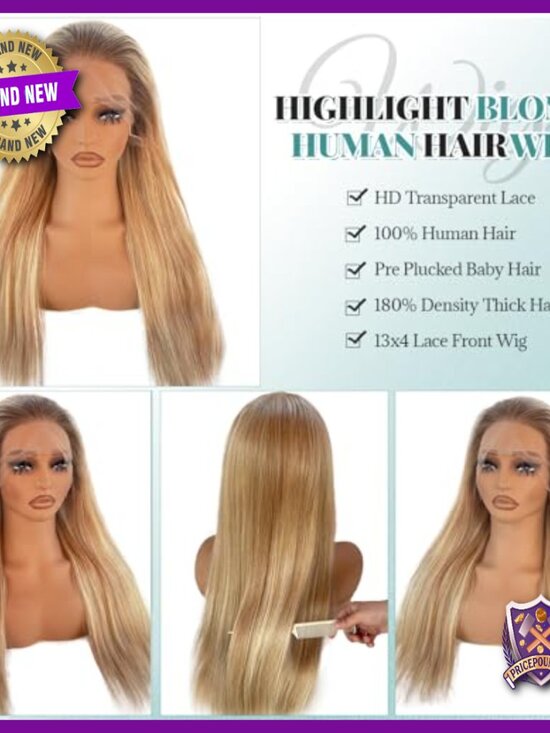 28 Inch Human Hair Lace Front Wig Glueless Adjustable Daily Wear